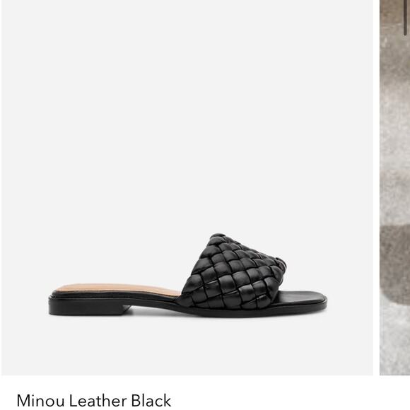 Tuckernuck NWOB flattered minou leather black woven sandals flats beach summer - Picture 3 of 10